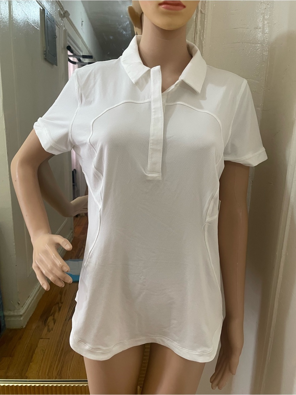 lululemon athletica Women's White Short-Sleeve Polo